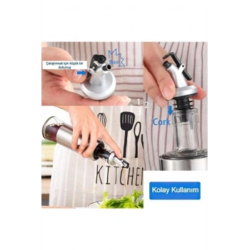 Damlatmaz Kapaklı Şişe Tıpası Sızdırmaz Yağdanlık Ucu Kapağı Mantar Tıpa Yağ Şarap Şişesi Başlığı