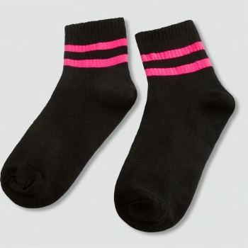 Çizgili Kolej Çorap 8*28 - Siyah