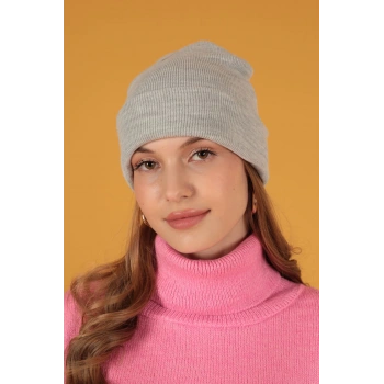 Düz Kadın Açık Gri Bere