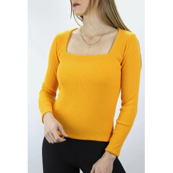 Kare Yaka Bluz Hardal - 121.345