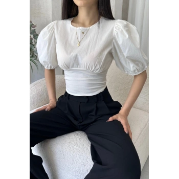 Karpuz Kol Sırt Dekolteli Poplin Bluz