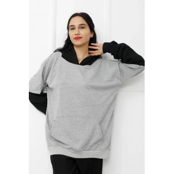 Parçalı Sweat Gri - 411.0313