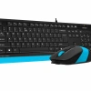 A4 TECH F1010 Q USB MAVİ TR MM KLAVYE+OPTİK MOUSE