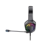 LECOO HT403 3.5MM JACK + USB KABLOLU KULAK ÜSTÜ RGB AYDINLATMALI GAMİNG KULAKLIK SİYAH