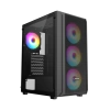 RAMPAGE BETA MESH 650W 80 PLUS STANDART 4*12CM ARGB FAN TEMPERLİ CAMLI MİD-T SİYAH OYUNCU KASASI