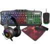 RAMPAGE KM-404 ARGENTI RAİNBOW AYDINLATMALI USB GAMİNG COMBO Q KLAVYE + KULAKLIK + MOUSE + MOUSEPAD