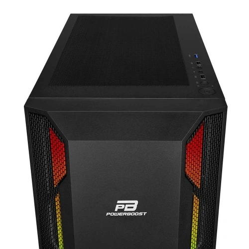 PowerBoost VK-G3701B 550w 80+ USB 3.0 ATX, ARGB Fan, Mesh+Stirp Siyah Kasa