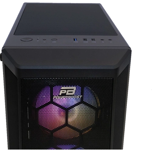 PowerBoost PB-T001BB 750w 80+ Bronze Full Siyah Mesh Panel RGB fan kasa