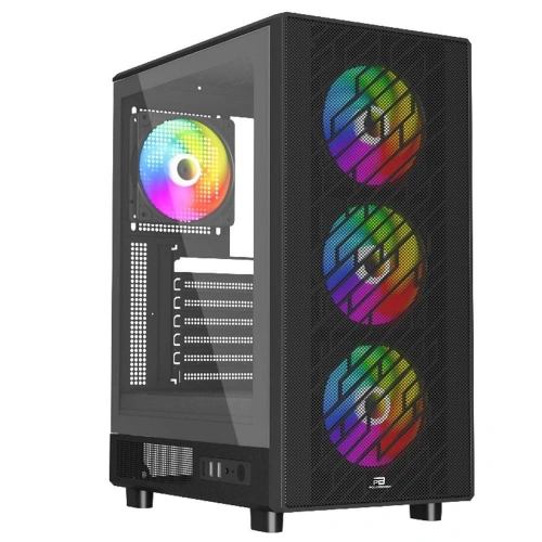PowerBoost PB-A601B 600w 80+ ATX USB 3.0 Rainbow Fanlı Mesh Gaming Siyah Kasa
