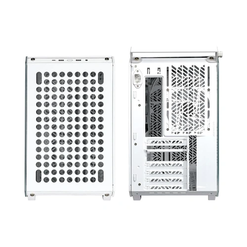 CM MasterBox Qube 500 TG Beyaz 1x120mm Fanlı, Modular MidTower Kasa