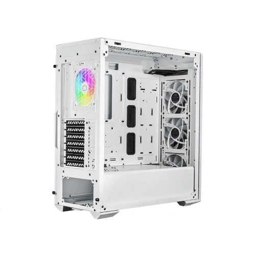 CM MasterBox 520 Beyaz Tempered Glass ARGB 4x120mm Fanlı, Mesh Ön Panel Pencereli MidTower Kasa
