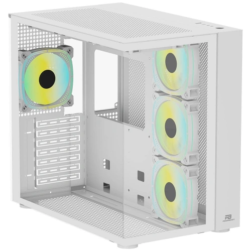 PowerBoost PB-SS02W Sea View USB 3.0, ATX 7 x ARGB Fanlı, Beyaz Kasa (PSU Yok)