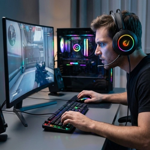 RAMPAGE RM-K45 ORBIT-S SİYAH RGB LED 7.1 GAMİNG MİKROFONLU OYUNCU