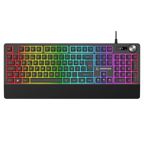 RAMPAGE KM-9858 JAZZY V2 SİYAH USB RGB AYDINLATMALI Q 12800 DPI MOUSE