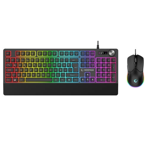 RAMPAGE KM-9858 JAZZY V2 SİYAH USB RGB AYDINLATMALI Q 12800 DPI MOUSE
