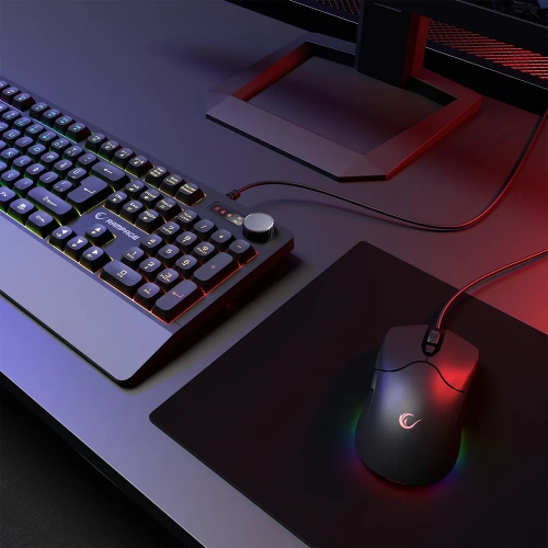 RAMPAGE KM-9858 JAZZY V2 SİYAH USB RGB AYDINLATMALI Q 12800 DPI MOUSE