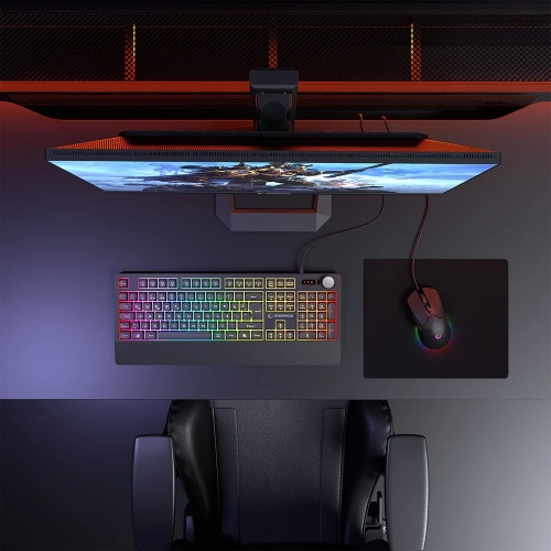 RAMPAGE KM-9858 JAZZY V2 SİYAH USB RGB AYDINLATMALI Q 12800 DPI MOUSE