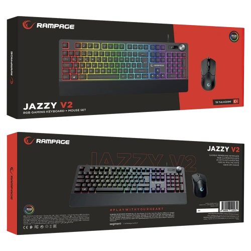 RAMPAGE KM-9858 JAZZY V2 SİYAH USB RGB AYDINLATMALI Q 12800 DPI MOUSE