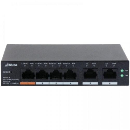 DAHUA CS4006-4ET-60 4 PORT 4XFE-2XGE YÖNETİLEBİLİR 60W POE SWİTCH