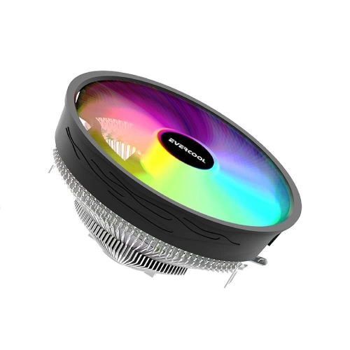 EVERCOOL CS-02 RAİNBOW 3PİN 12CM FAN INTEL LGA1700/AMD AM5 UYUMLU HAVA SOĞUTMALI CPU FAN
