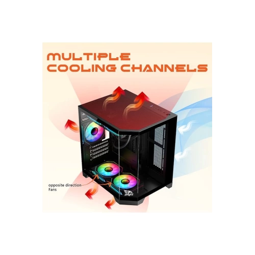 GAMEAGLE EDGE COMPACT BİLGİSAYAR KASASI + 750W POWER + SIVI SOĞUTMA (SİYAH)