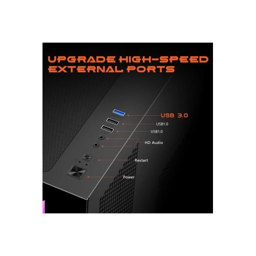 GAMEAGLE EDGE COMPACT BİLGİSAYAR KASASI + 750W POWER + SIVI SOĞUTMA (SİYAH)