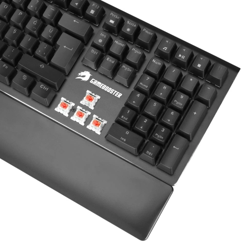 GAMEBOOSTER G908 BOLT RAİNBOW AYDINLATMALI RED SWİTCH MEKANİK BİLEKLİKLİ OYUN KLAVYESİ