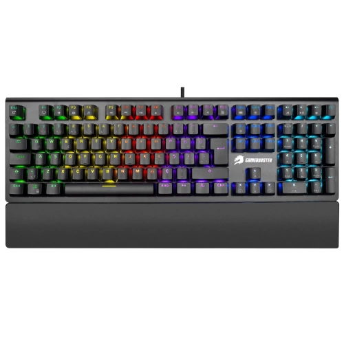 GAMEBOOSTER G908 BOLT RAİNBOW AYDINLATMALI RED SWİTCH MEKANİK BİLEKLİKLİ OYUN KLAVYESİ