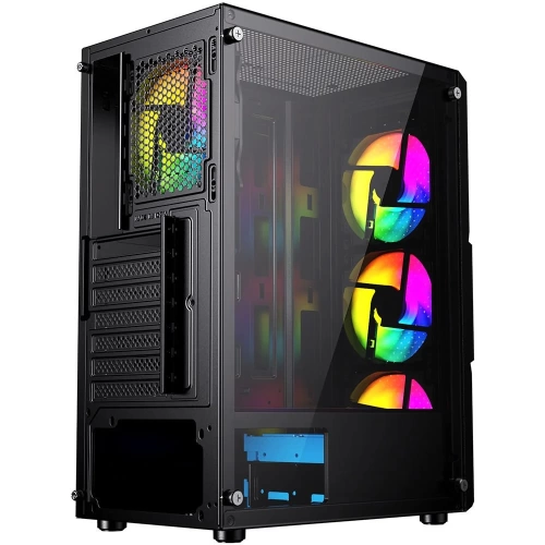 GAMEBOOSTER GB-PW908B USB 3.0, ATX MESH, FİXED RGB FAN, SİYAH KASA (PSU YOK)