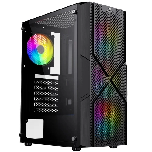 GAMEBOOSTER GB-PW908B USB 3.0, ATX MESH, FİXED RGB FAN, SİYAH KASA (PSU YOK)