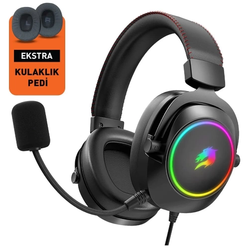 GAMEBOOSTER H44 RGB USB7.1 SİYAH PROFESYONEL OYUNCU KULAKLIĞI