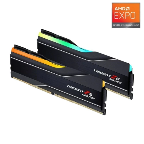GSKILL TZ5 NEO RGB SİYAH DDR5-6000MHZ CL28 32GB (2X16GB) DUAL (28-36-36-96) 1.40V AMD EXPO TEKNOLOJ