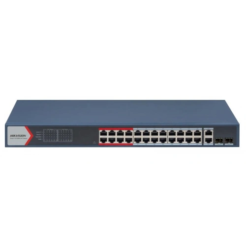 HIKVISION DS-3E1326P-EI(B) 24 PORT 24XFE+2XGE 370W YÖNETİLEBİLİR POE SWİTCH