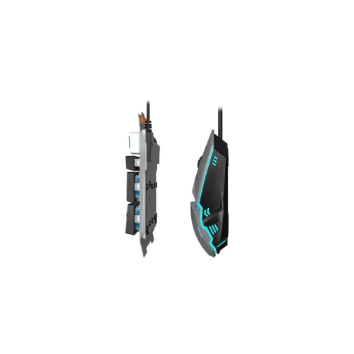 LECOO CM107 USB KABLOLU RAİNBOW AYDINLATMALI TÜRKÇE Q OYUNCU KLAVYE & MOUSE SETİ SİYAH