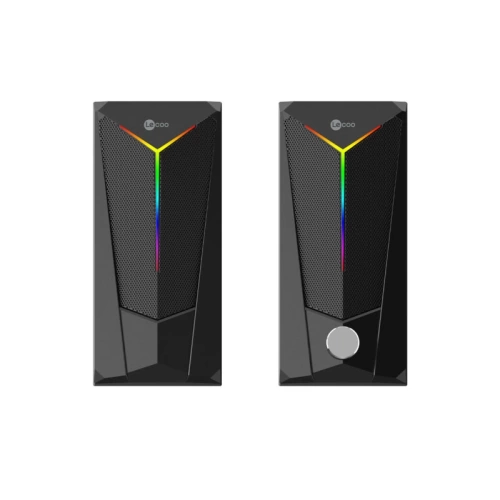 LECOO DS104 KABLOLU USB + 3.5MM JACK 6W RGB AYDINLATMALI MASAÜSTÜ HOPARLÖR SİYAH