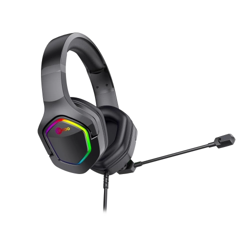 LECOO HT403 USB KABLOLU RGB AYDINLATMALI MİKROFONLU KULAK ÜSTÜ GAMİNG KULAKLIK SİYAH