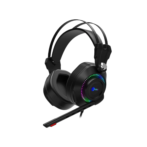 LECOO HT405 3.5MM JACK + USB KABLOLU RGB AYDINLATMALI KULAK ÜSTÜ GAMİNG KULAKLIK SİYAH