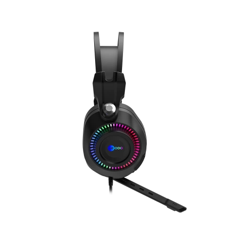 LECOO HT405 3.5MM JACK + USB KABLOLU RGB AYDINLATMALI KULAK ÜSTÜ GAMİNG KULAKLIK SİYAH