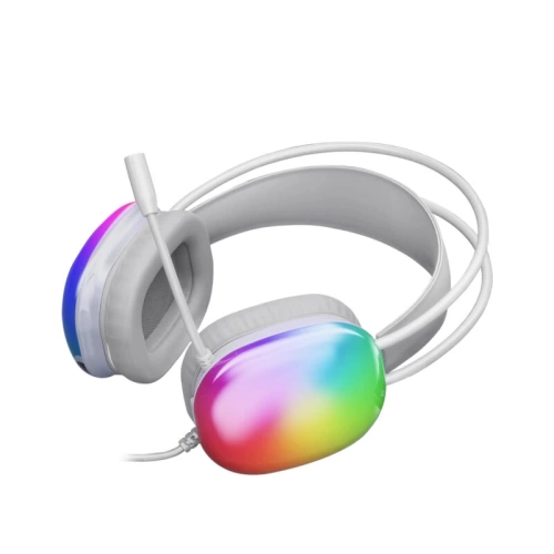LECOO HT409 KULAK ÜSTÜ USB2.0 RGB LED AYDINLATMALI KABLOLU GAMİNG KULAKLIK BEYAZ