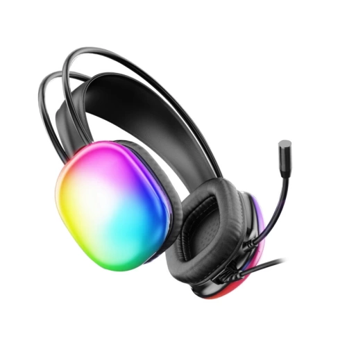 LECOO HT409 KULAK ÜSTÜ USB2.0 RGB LED AYDINLATMALI KABLOLU GAMİNG KULAKLIK SİYAH