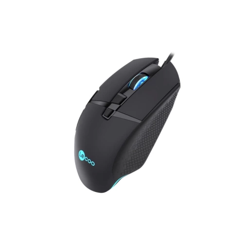 LECOO MG1101 KABLOLU RGB LED AYDINLATMALI 6400DPI 8 TUŞLU GAMİNG OPTİK MOUSE SİYAH