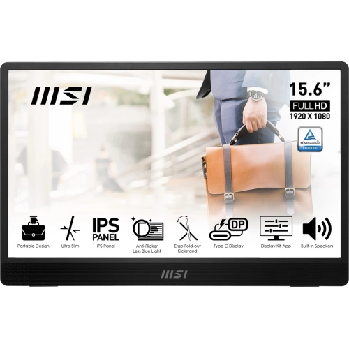 MSI 15.6 PRO MP161 E2U 1920x1080 (FHD) 16:9 FLAT IPS 60HZ 4MS ADAPTIVE-SYNC PORTATIF MONITOR