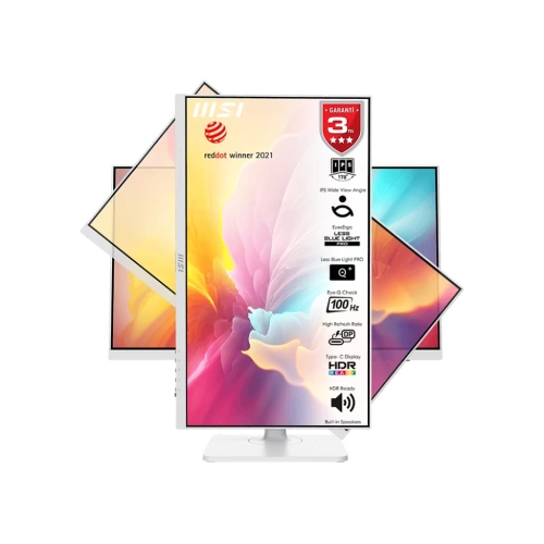 MSI 23.8 MODERN MD2412PW 1920x1080 (FHD) 16:9 FLAT IPS 100HZ 1MS ADAPTIVE-SYNC PIVOT BEYAZ TYPE-C MONITOR