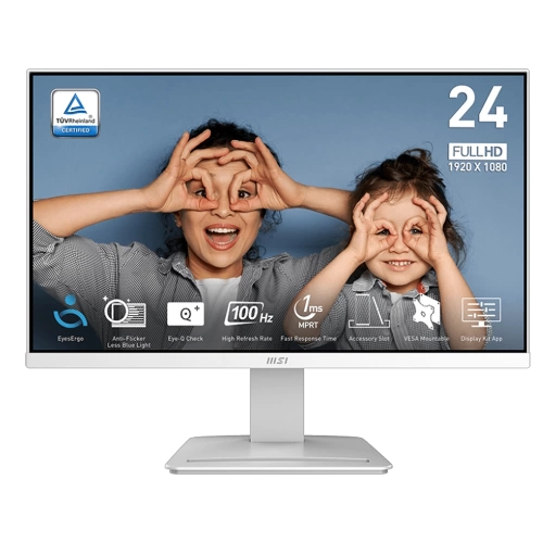 MSI 23.8 PRO MP2412W 1920x1080 (FHD) 16:9 FLAT VA 100HZ 1MS ADAPTIVE-SYNC BEYAZ MONITOR