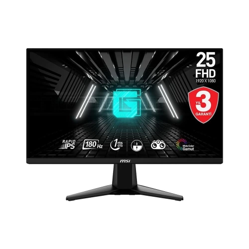 MSI 24.5 G255F 1920x1080 (FHD) 16:9 FLAT RAPID IPS 180HZ 1MS FREESYNC GAMING MONITOR