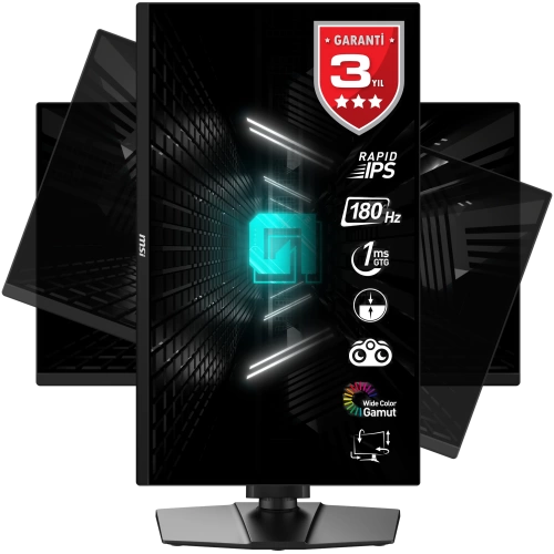 MSI 24.5 G255PF E2 1920x1080 (FHD) 16:9 FLAT RAPID IPS 180HZ 1MS ADAPTIVE-SYNC PIVOT GAMING MONITOR