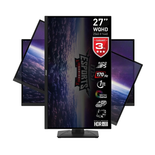 MSI 27 G274QPF 2560x1440 (WQHD) 16:9 FLAT RAPID IPS 170HZ 1MS ADAPTIVE-SYNC PIVOT GAMING MONITOR