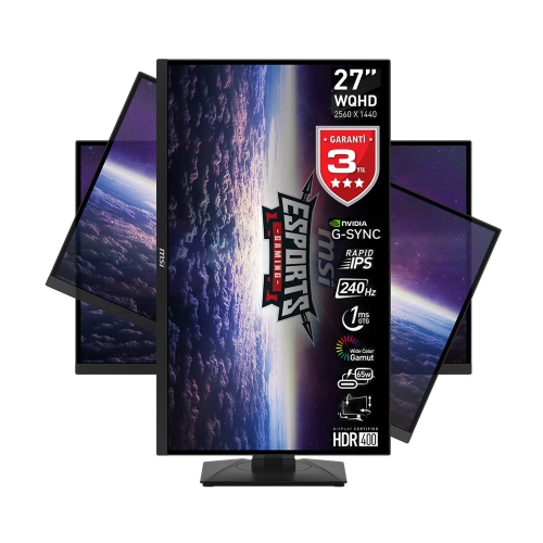MSI 27 G274QPX 2560x1440 (WQHD) 16:9 FLAT RAPID IPS 240HZ 1MS G-SYNC COMPATIBLE PIVOT GAMING MONITOR