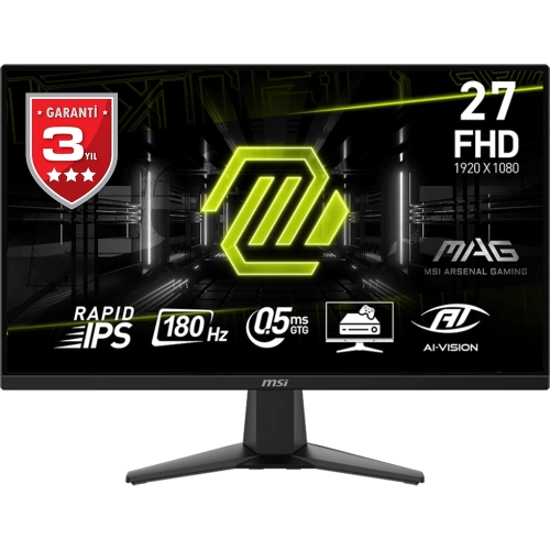 MSI 27 MAG 275F 1920x1080 (FHD) 16:9 FLAT RAPID IPS 180HZ 0.5MS(GTG) ADAPTIVE-SYNC GAMING MONITOR