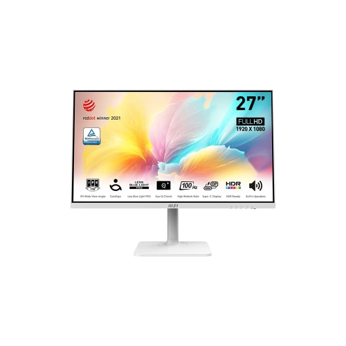 MSI 27 MODERN MD2712PW 1920x1080 (FHD) 16:9 FLAT IPS 100HZ 1MS ADAPTIVE-SYNC PIVOT BEYAZ TYPE-C MONITOR